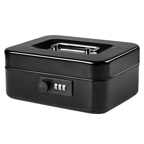 metal cash locking box|money box with combination lock.